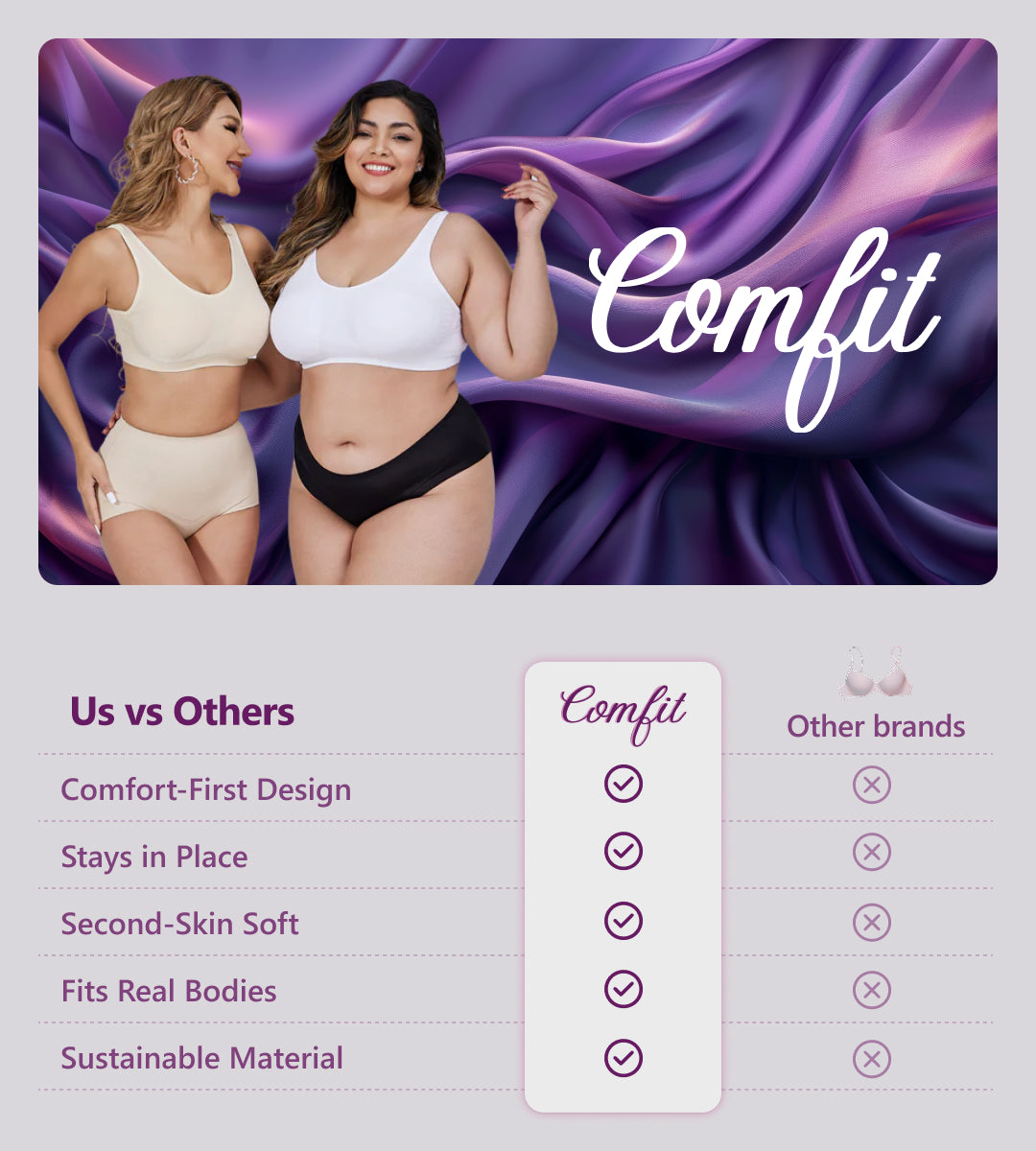 Comfit™ Original - Comfortable & Supportive Push-Up Bra.